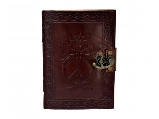 Embossed Leather Peace Sign And Celtic Knotwork Swing Clasp Journal Blank Book Wholesaler India